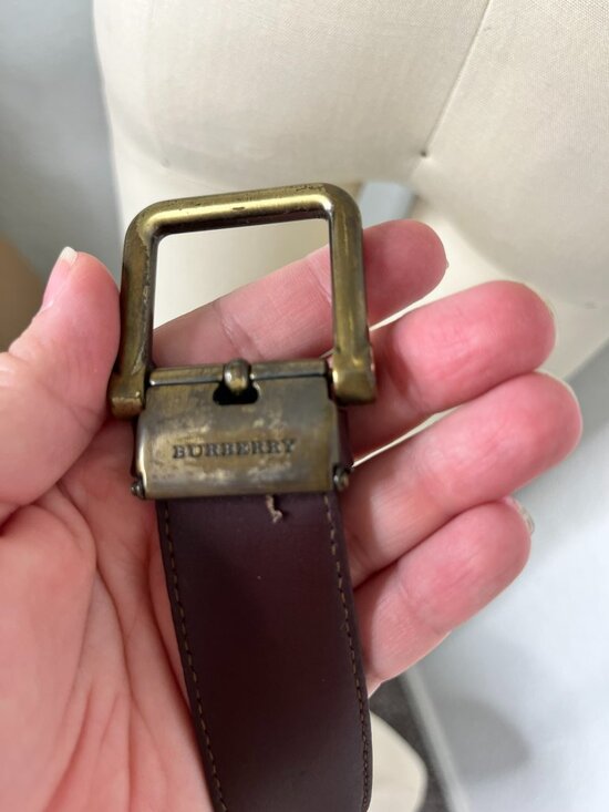 Burberry Haymarket Nova Check Pattern Plaid Belt Brass Buckle main image 5